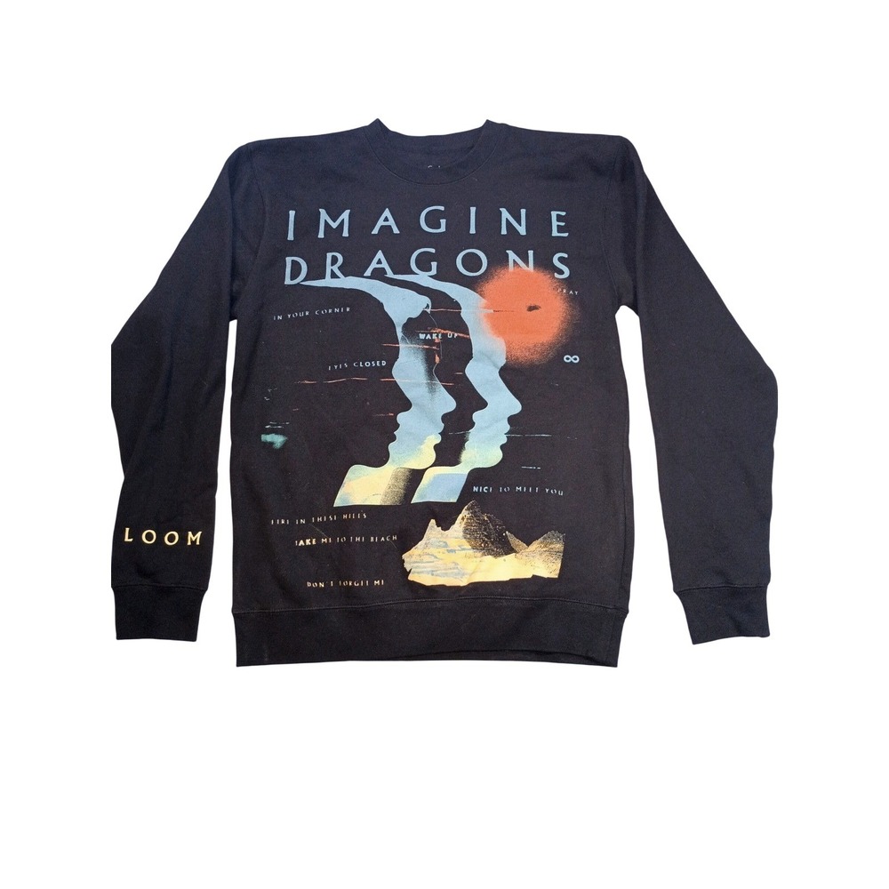 Imagine Dragons Loom World Tour 2024 Sweatshirt Black Graphic Crewneck‎ Small